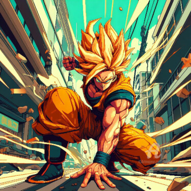 Digital Arts titled "Super Sangoku pixel" by Tsuiho, Original Artwork, AI generated image