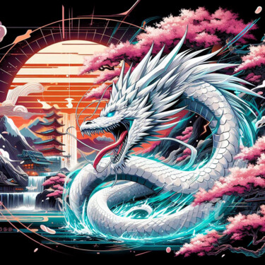 Arts numériques intitulée "Le seigneur dragon…" par Tsuiho, Œuvre d'art originale, Image générée par l'IA