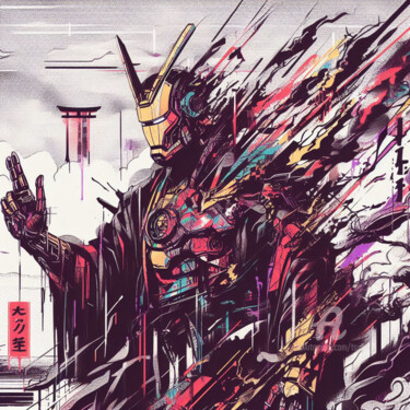 Digitale Kunst getiteld "Le shogun iron man" door Tsuiho, Origineel Kunstwerk, AI gegenereerde afbeelding
