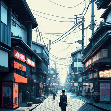 Arts numériques intitulée "rue des vies" par Tsuiho, Œuvre d'art originale, Image générée par l'IA