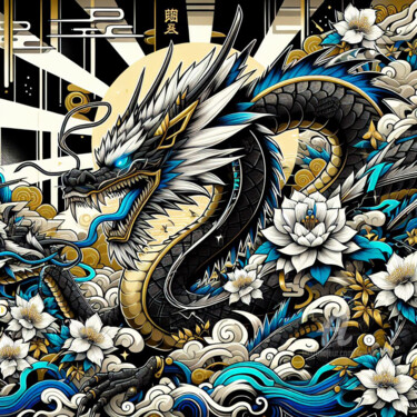 Digitale Kunst mit dem Titel "Shyriu, dragon du l…" von Tsuiho, Original-Kunstwerk, KI-generiertes Bild