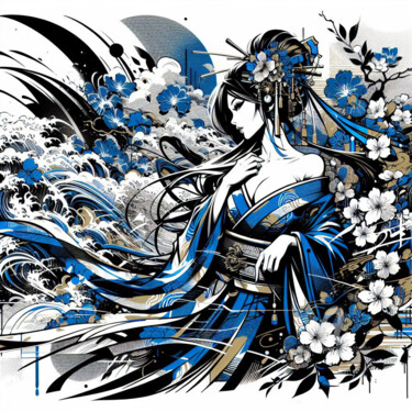 Arts numériques intitulée "Beauté nippone des…" par Tsuiho, Œuvre d'art originale, Image générée par l'IA
