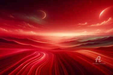 Arte digital titulada "Horizon rouge" por Tsuiho, Obra de arte original, Imagen generada por IA