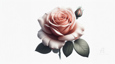 Arte digital titulada "Une fleur ,une rose" por Tsuiho, Obra de arte original, Imagen generada por IA