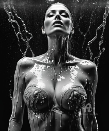 Digitale Kunst getiteld "Une douche de plais…" door Tsuiho, Origineel Kunstwerk, AI gegenereerde afbeelding