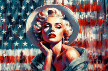 Digital Arts titled "Marylin, l'Amérique…" by Tsuiho, Original Artwork, AI generated image