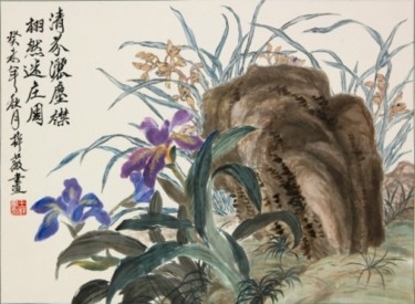 绘画 标题为“Irises” 由Tsz Mei Wong, 原创艺术品, 油