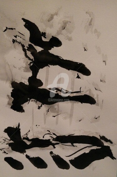 Peinture intitulée "Emptiness" par Tsz Shan Hui, Œuvre d'art originale, Encre