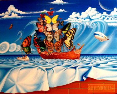 Картина под названием "сюрреализм на море2" - Anatol Podufaloff, Подлинное произведение искусства, Масло