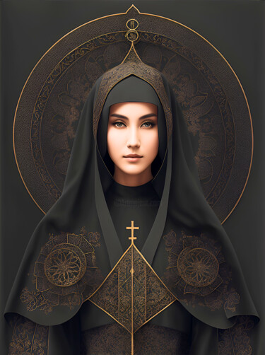Digital Arts titled "Sister Evalyn" by Tucari P, Original Artwork, Digital Painting