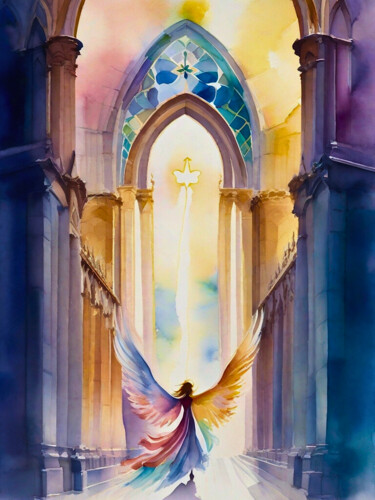 Arte digital titulada "Angel On a Mission" por Tucari P, Obra de arte original, Pintura Digital