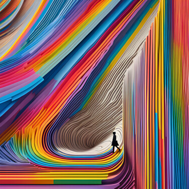 Digitale Kunst mit dem Titel "Color Fold" von Tucari P, Original-Kunstwerk, Digitale Malerei