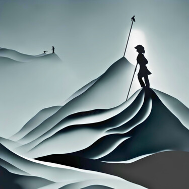Digitale Kunst getiteld "The Mountaineer" door Tucari P, Origineel Kunstwerk, Digitaal Schilderwerk