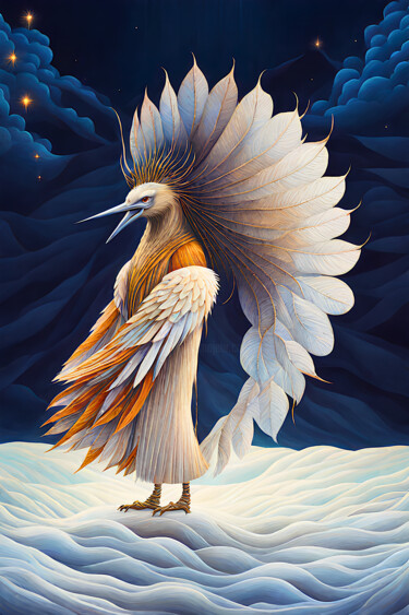Digital Arts titled "Mizee  Bird" by Tucari P, Original Artwork, Digital Painting
