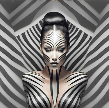 Arts numériques intitulée "Della Zebra" par Tucari P, Œuvre d'art originale, Peinture numérique