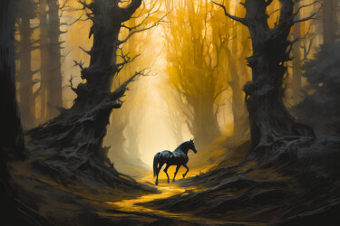 Digitale Kunst mit dem Titel "Desolate Forest" von Tucari P, Original-Kunstwerk, Digitale Malerei
