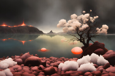 Digital Arts titled "Lava Nights" by Tucari P, Original Artwork, Digital Painting