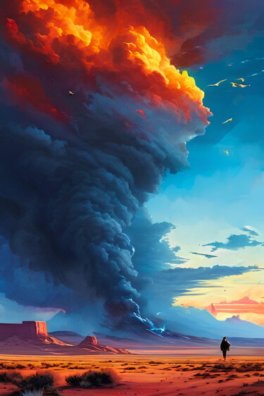 Arts numériques intitulée "Cloud Thunder" par Tucari P, Œuvre d'art originale, Peinture numérique
