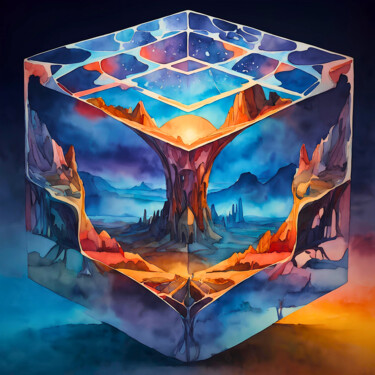 Digitale Kunst getiteld "Cube Magic" door Tucari P, Origineel Kunstwerk, Digitaal Schilderwerk