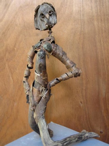 Sculpture intitulée "La Toiseuse" par Marie Tucat, Œuvre d'art originale, Bois