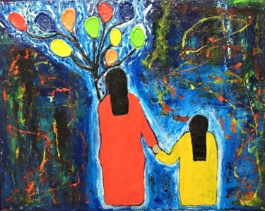 Pintura titulada "Amor de Madre a Hija" por Tucks, Obra de arte original, Acrílico