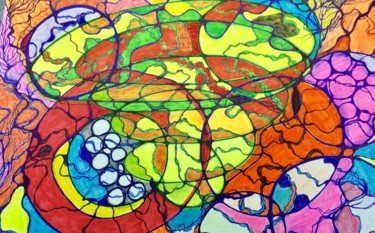 Рисунок под названием "Development in posi…" - Oksana Tukhtarkina, Подлинное произведение искусства, Цветные карандаши