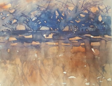 Malerei mit dem Titel "Wasserspiegelung" von Irina Tukkaeva, Original-Kunstwerk, Aquarell