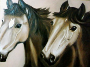 Pintura intitulada "Horses" por Júlio Cesar Túlio Túlio, Obras de arte originais