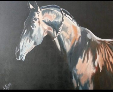 Pintura titulada "Turan Horse" por Tuncay Cicek, Obra de arte original, Pigmentos
