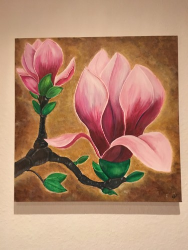 Painting titled "Magnolia" by Tomrisart, Original Artwork, Acrylic