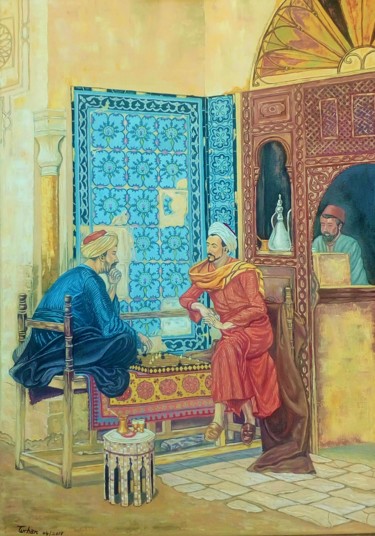 Malerei mit dem Titel "Chess" von Turhan Aydemir, Original-Kunstwerk, Öl