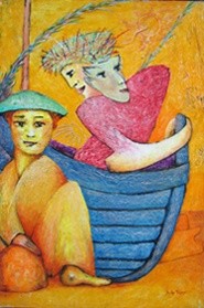 Pittura intitolato ""Souvenir d'une vie…" da Galerie Jean-Luc Turlure, Opera d'arte originale, Olio