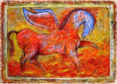 Peinture intitulée ""Pégase"" par Galerie Jean-Luc Turlure, Œuvre d'art originale, Huile