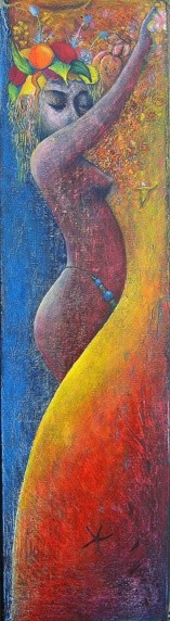 Pintura intitulada ""Vahinée"" por Galerie Jean-Luc Turlure, Obras de arte originais, Óleo