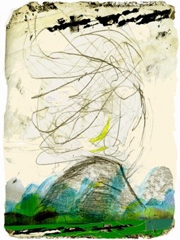 Pittura intitolato ""Les Montagnes sacr…" da Galerie Jean-Luc Turlure, Opera d'arte originale, Olio