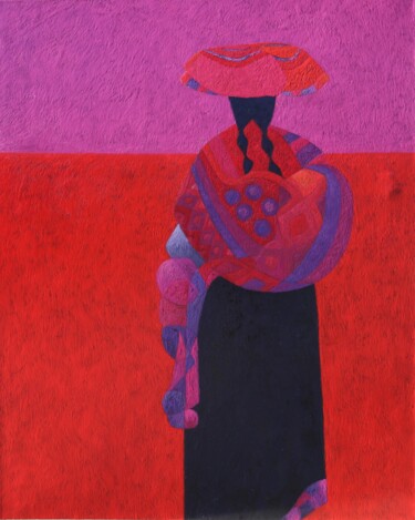 Картина под названием "CUSCO" - Cristóbal, Подлинное произведение искусства, Масло Установлен на Деревянная рама для носилок