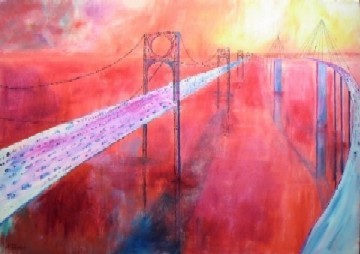 Peinture intitulée "Les ponts de l'impo…" par François-Vassil Andreeff, Œuvre d'art originale