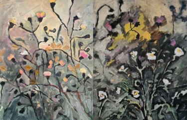 Картина под названием "Wild Flowers. Dipty…" - Gala Turovskaya, Подлинное произведение искусства, Масло