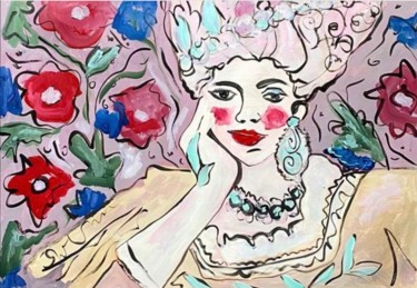 Pittura intitolato "Marie Antoinette" da Gala Turovskaya, Opera d'arte originale, Acrilico
