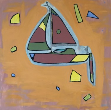 Painting titled "Boat" by Simon Turquin, Original Artwork