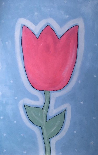 Painting titled "Tulipe" by Simon Turquin, Original Artwork, Acrylic