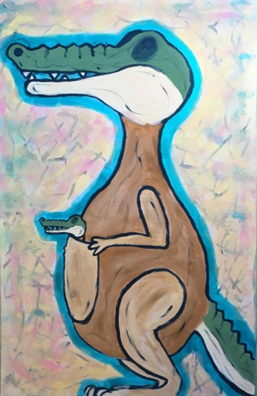 Peinture intitulée "Kangodile" par Simon Turquin, Œuvre d'art originale