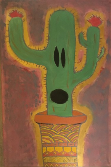 Painting titled "Cactus" by Simon Turquin, Original Artwork