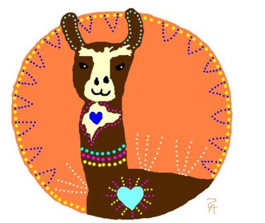 Digital Arts titled "Llama Song" by Zoe Ann Nishimuta, Original Artwork