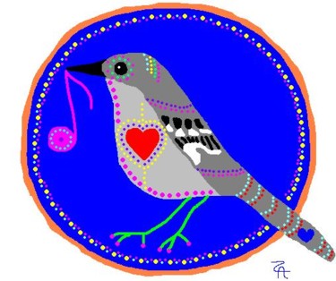 Digital Arts titled "Mockingbird Song" by Zoe Ann Nishimuta, Original Artwork