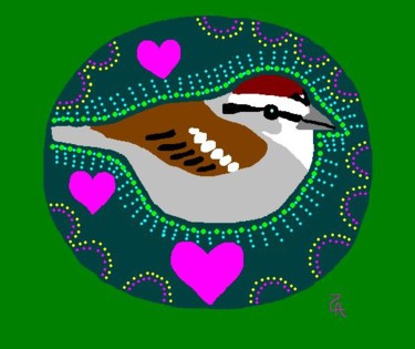 Digital Arts titled "Chipping Sparrow So…" by Zoe Ann Nishimuta, Original Artwork