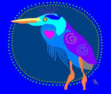 Digital Arts titled "Great Blue Heron So…" by Zoe Ann Nishimuta, Original Artwork