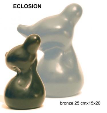 Sculpture titled "ECLOSION" by Turzo, Original Artwork, Metals