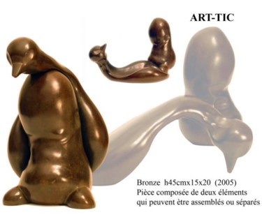 Sculpture titled "ART-TIC" by Turzo, Original Artwork, Metals