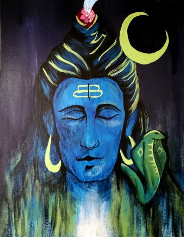 Painting titled "Shiv Om" by Tushar Singhla, Original Artwork, Acrylic